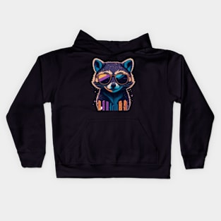 handsome raccoon Kids Hoodie